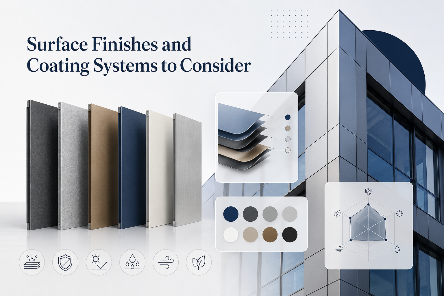 Aluminum Curtain Wall Panels: Material Options, Performance, and Buying Tips, Surface Finishes and Coating Systems to Consider, aluminum curtain wall panels, illustration 3