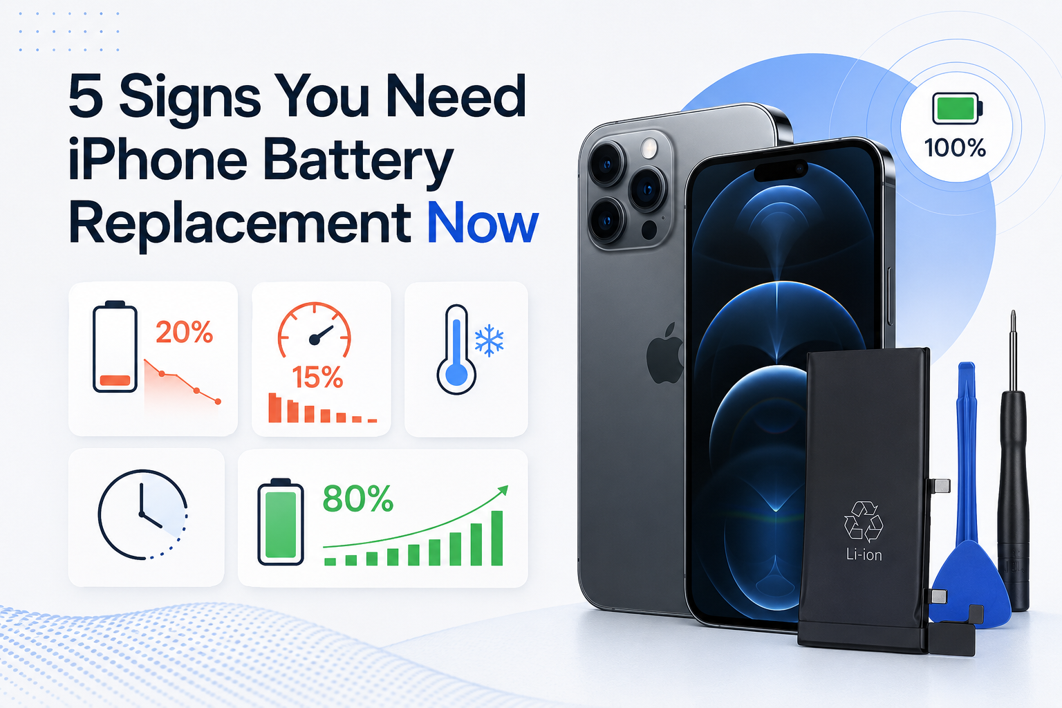 Is Your iPhone Draining Fast? 5 Signs It’s Time for a Battery Replacement, 5 Signs You Need iPhone Battery Replacement Now, iPhone battery replacement, illustration 1