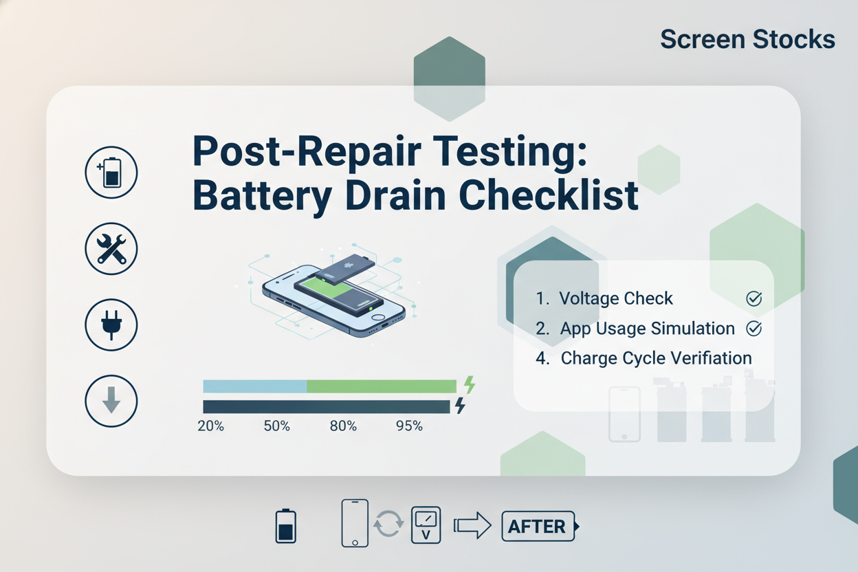 Reparação DIY de Bateria de iPhone: Erros Comuns a Evitar, Teste Pós-Reparação: Lista de Verificação de Drenagem da Bateria, substituição de bateria de iPhone, ilustração 5