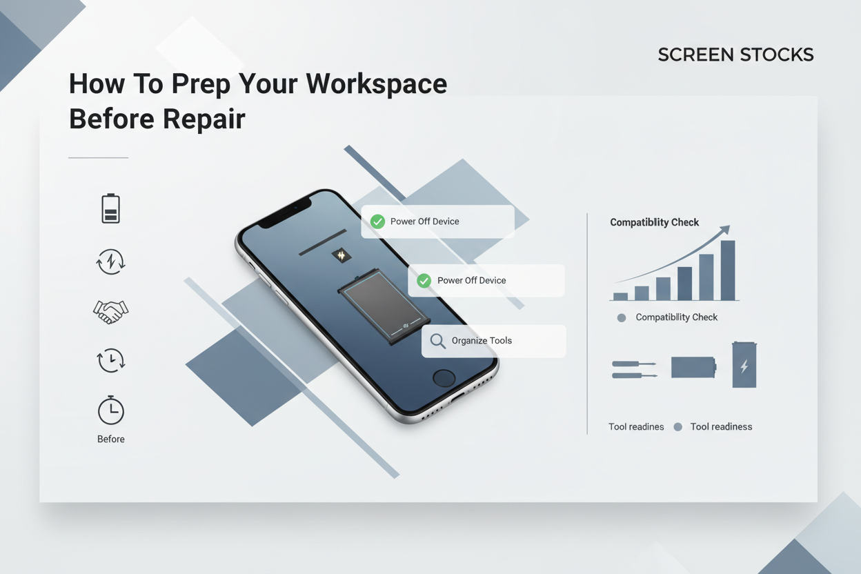 Reparação DIY de Bateria de iPhone: Erros Comuns a Evitar, Como Preparar o Teu Espaço de Trabalho Antes da Reparação, substituição de bateria de iPhone, ilustração 1