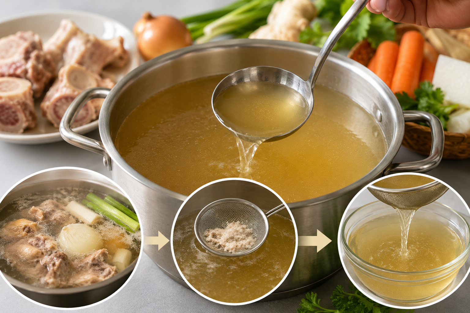 Bí quyết nước dùng thanh trong, ngọt thơm
Phần quan trọng nh