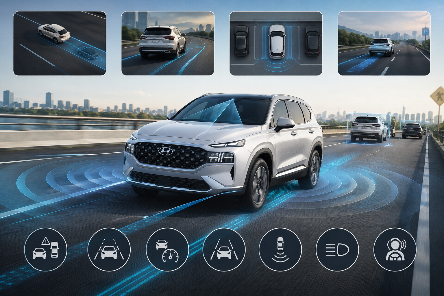 Công nghệ an toàn và hỗ trợ lái
Hyundai Smart Sense là gói c